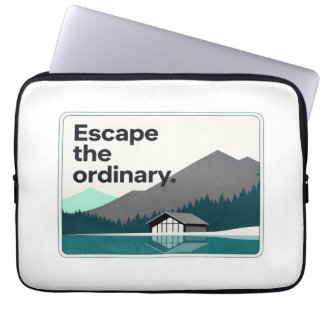 Mountain Lake Adventure Quote Art Laptop Sleeve