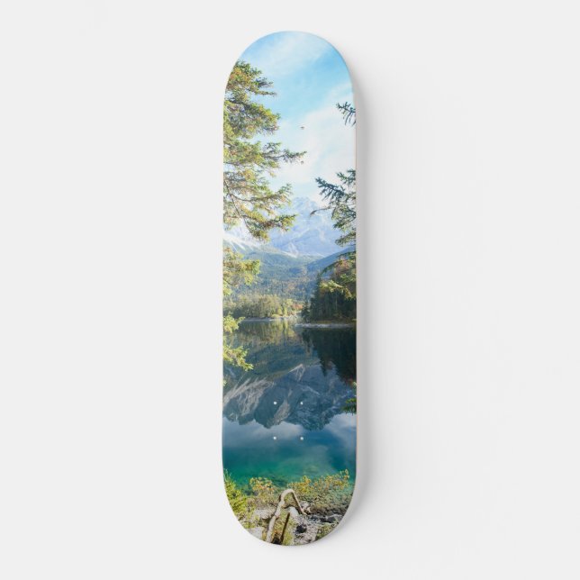 Mountain Lake Bliss #2 #cabin #decor #wall #art Skateboard (Front)
