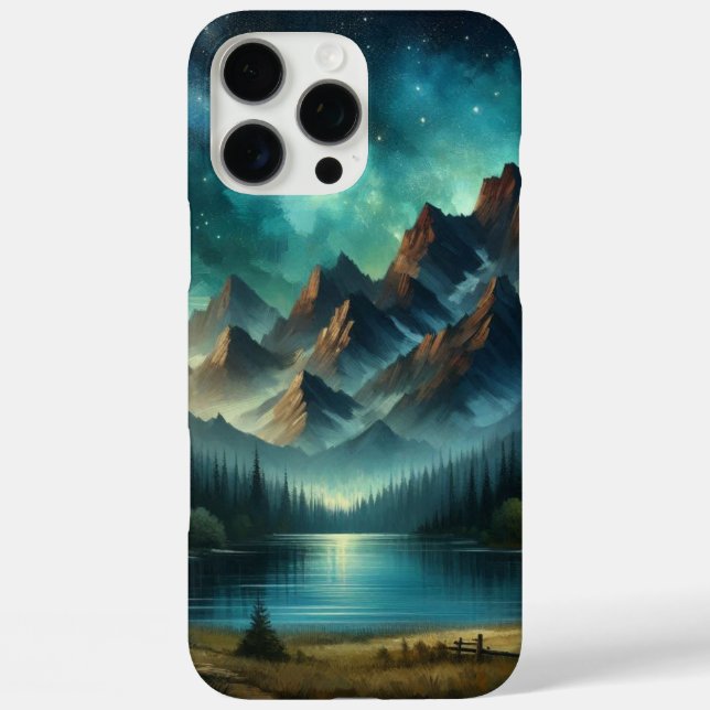 Mountain Lake/cabin under the stars Case-Mate iPhone Case (Back)