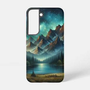 Mountain Lake/cabin under the stars Samsung Galaxy Case