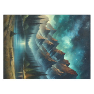 Mountain Lake/cabin under the stars Tablecloth
