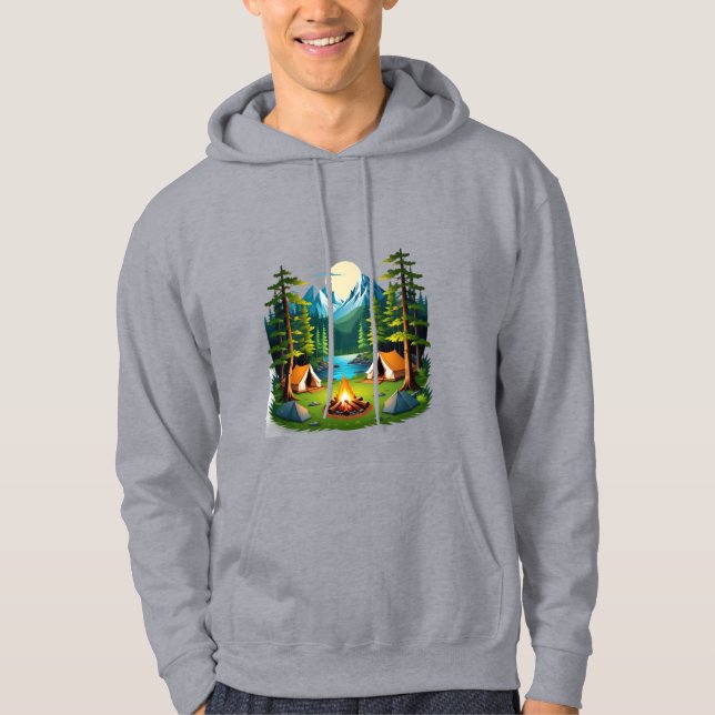 Mountain Lake Campfire Hoodie  (Front)
