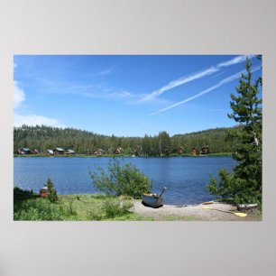 Mountain Lake, Canoes Poster