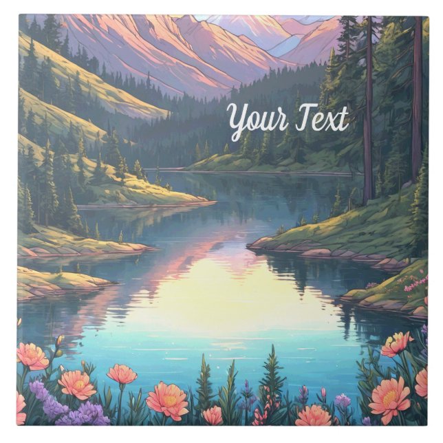 Mountain Lake Ceramic Tile (Front)