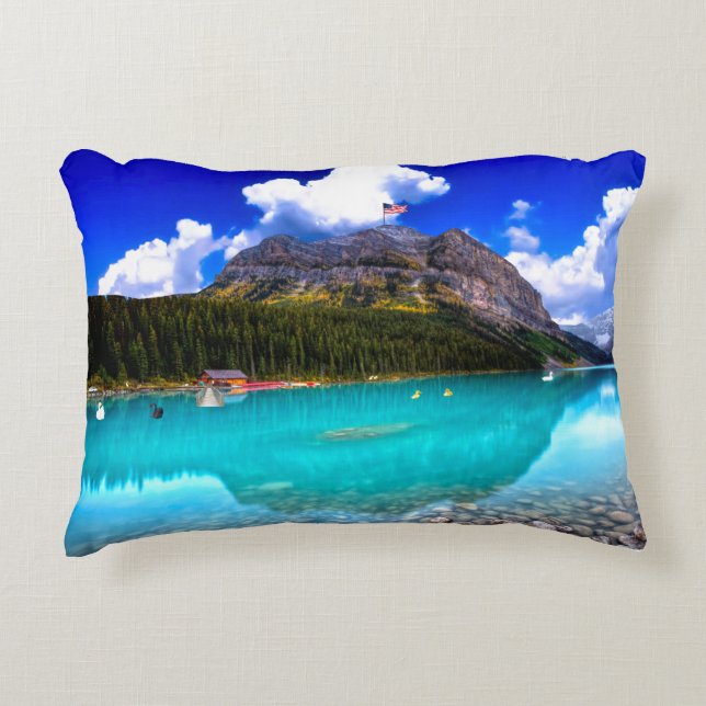 Mountain Lake Decorative Cushion (Front)