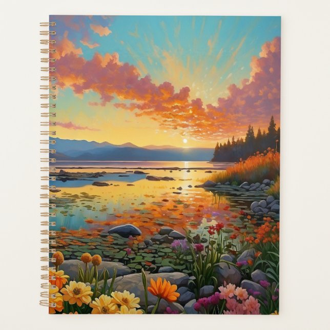 Mountain Lake Flowers Art Planner (Front)