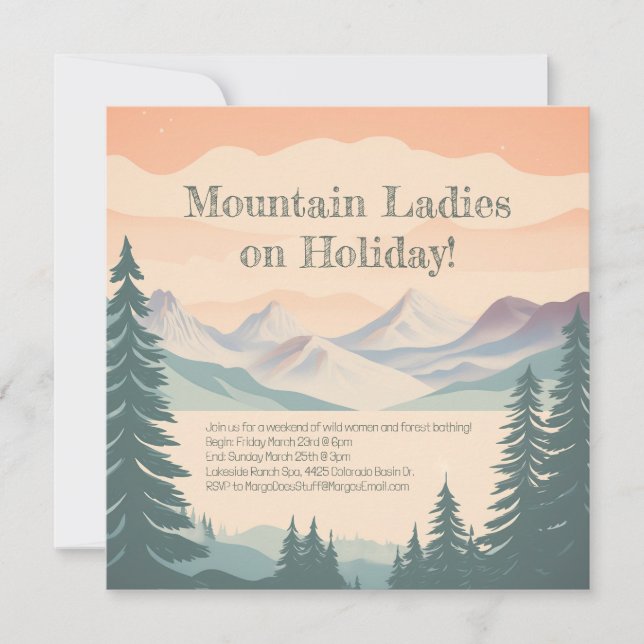 Mountain Lake Generic Invitation - Customisable (Front)