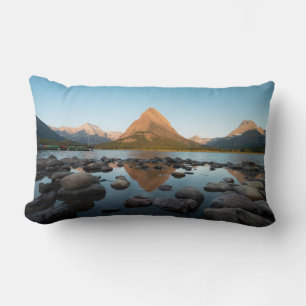 Mountain Lake Glacier National Park Lumbar Cushion