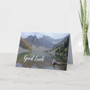 Mountain Lake Good Luck Blank Inside Photo Card