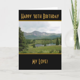 Mountain Lake - Happy 30th Birthday Card