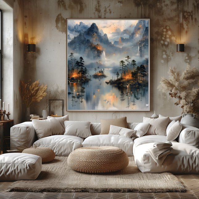 Mountain Lake: Impressionist and Realist Poster (Creator Uploaded)