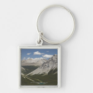 Mountain Lake In A Valley With Blue Sky Key Ring