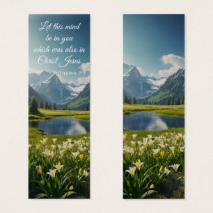 Mountain Lake Landscape Floral Elegant Bible Verse