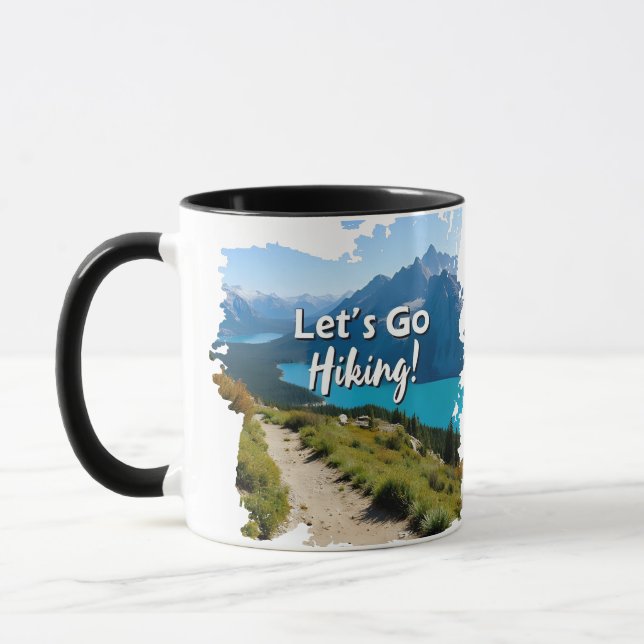 Mountain Lake Let's Go Hiking Mug (Left)