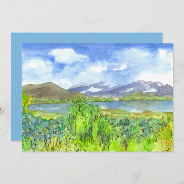 Mountain Lake Painting Retirement Party Invitation (Front/Back)