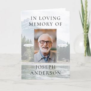 Mountain Lake Photo Funeral Memorial Service Program