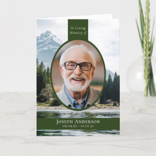 Mountain Lake Photo Funeral Memorial Service Program