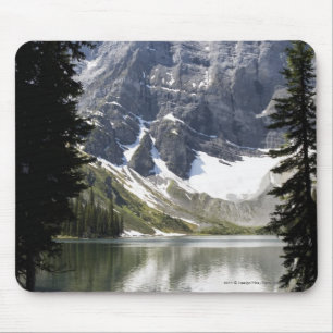 Mountain Lake Reflecting Mountain Framed By Trees Mouse Pad