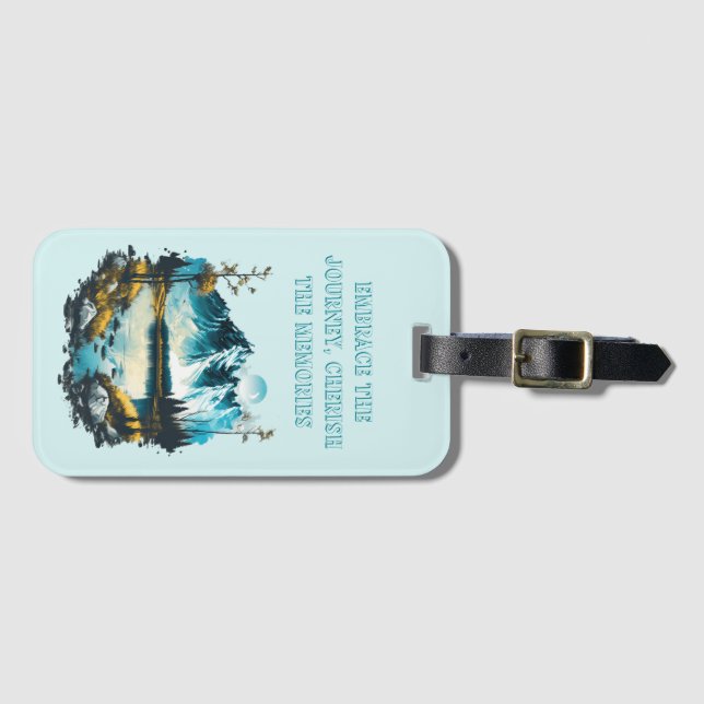 Mountain Lake Reflections Luggage Tag (Front Horizontal)