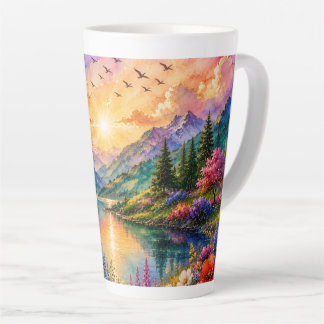Mountain Lake Serenity Colourful mug