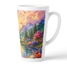 Mountain Lake Serenity Colourful mug