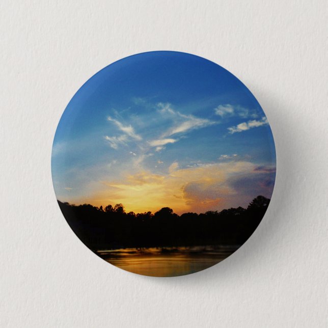 Mountain Lake Sunset 6 Cm Round Badge (Front)