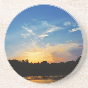Mountain Lake Sunset Coaster