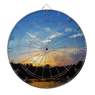 Mountain Lake Sunset Dartboard