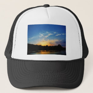 Mountain Lake Sunset Trucker Hat