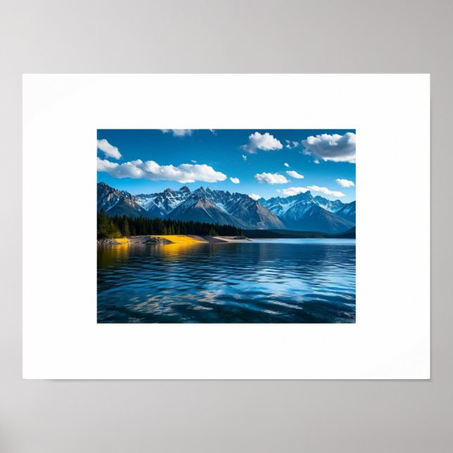 mountain lake view picture poster (Front)