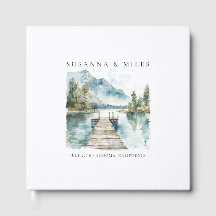 Mountain Lake Watercolor Forest Wedding Trees