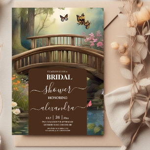 Mountain Lake Watercolor Tree Bridal Shower Invitation