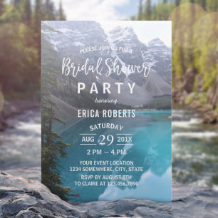 Mountain Lake Wedding Bridal Shower Invitation