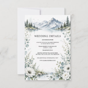 Mountain Lake Wedding Details Enclosure Card
