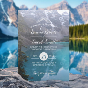 Mountain Lake Wedding Elegant Invitation