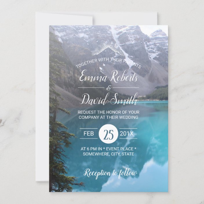 Mountain Lake Wedding Elegant Invitation 