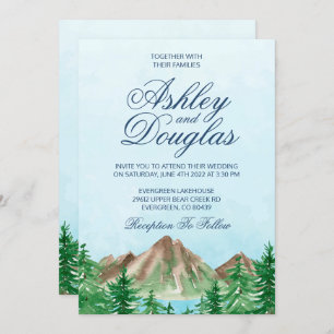 Mountain Lake Wedding Invitation