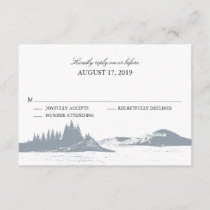Mountain Lake    Wedding RSVP Card