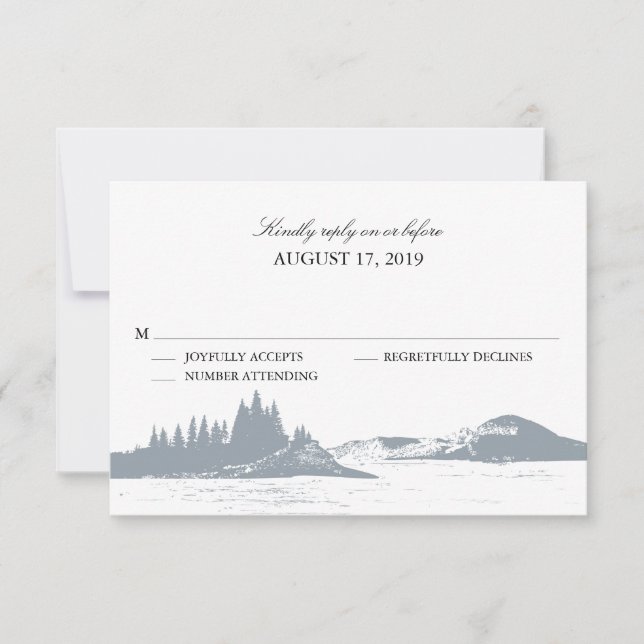 Mountain Lake  | Wedding RSVP Card (Front)