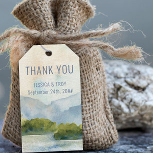 Mountain Lake Wedding Thank You Gift Tags