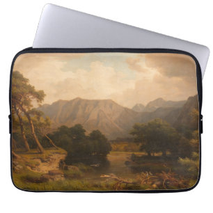 Mountain Lake with Herons – Heinrich Funk Laptop Sleeve
