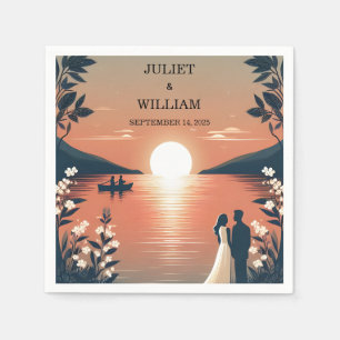 Mountain Lakeside Forest Outdoor Lake Wedding Napkin