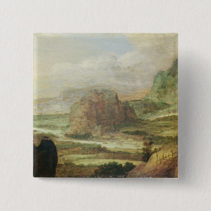 Mountain Landscape 15 Cm Square Badge