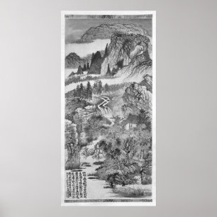 Mountain Landscape, after Huang Gongwang  1671 Poster