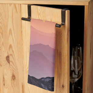 Mountain Landscape at Sunset   Tea Towel