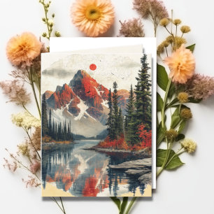 Mountain Landscape Bible Verse Autumn  Note Card