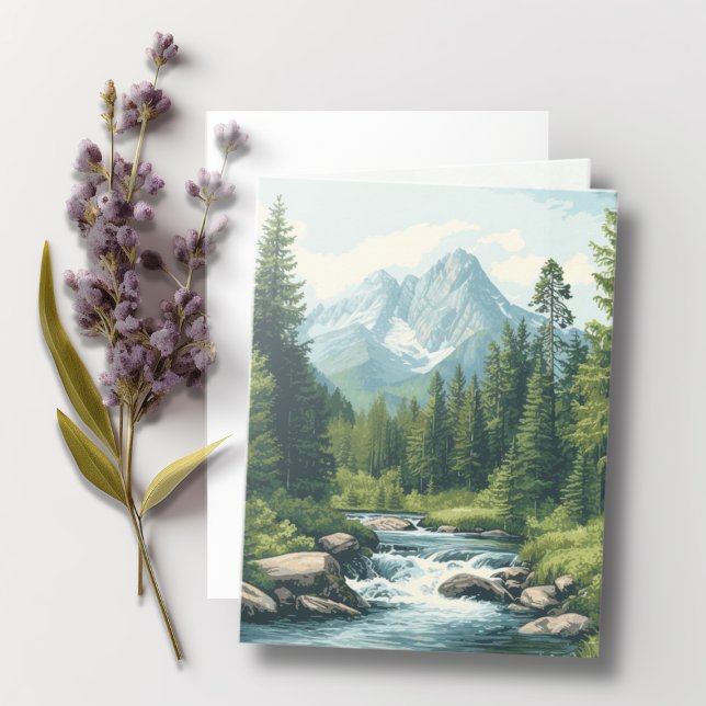 Mountain Landscape Bible Verse Sage Note Card (Creator Uploaded)