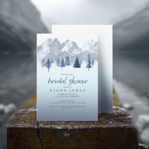 Mountain Landscape Bridal Shower Blue ID787 Invitation