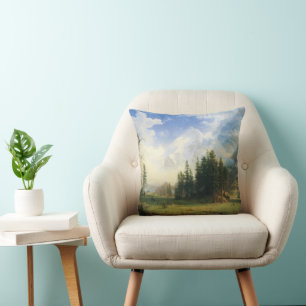 Mountain Landscape by Albert Bierstadt Cushion