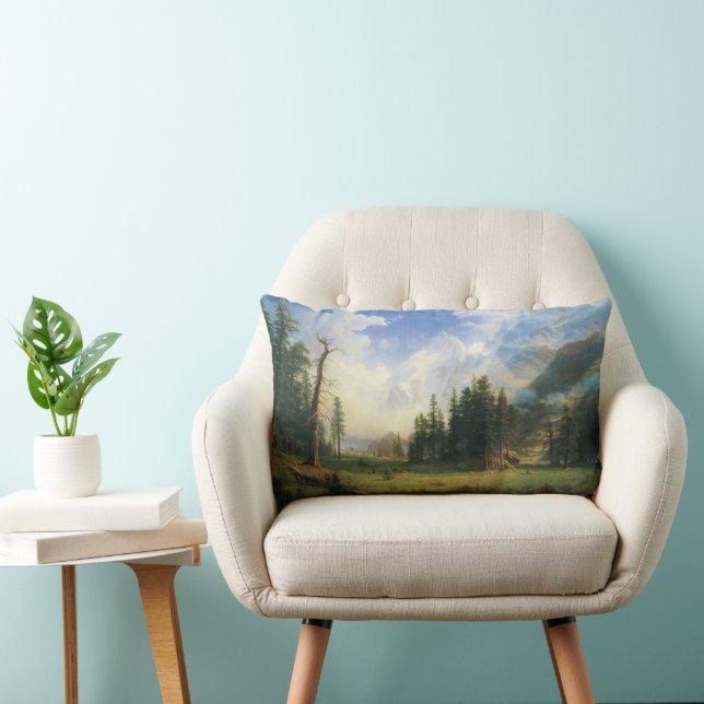 Mountain Landscape by Albert Bierstadt Lumbar Cushion (Chair)